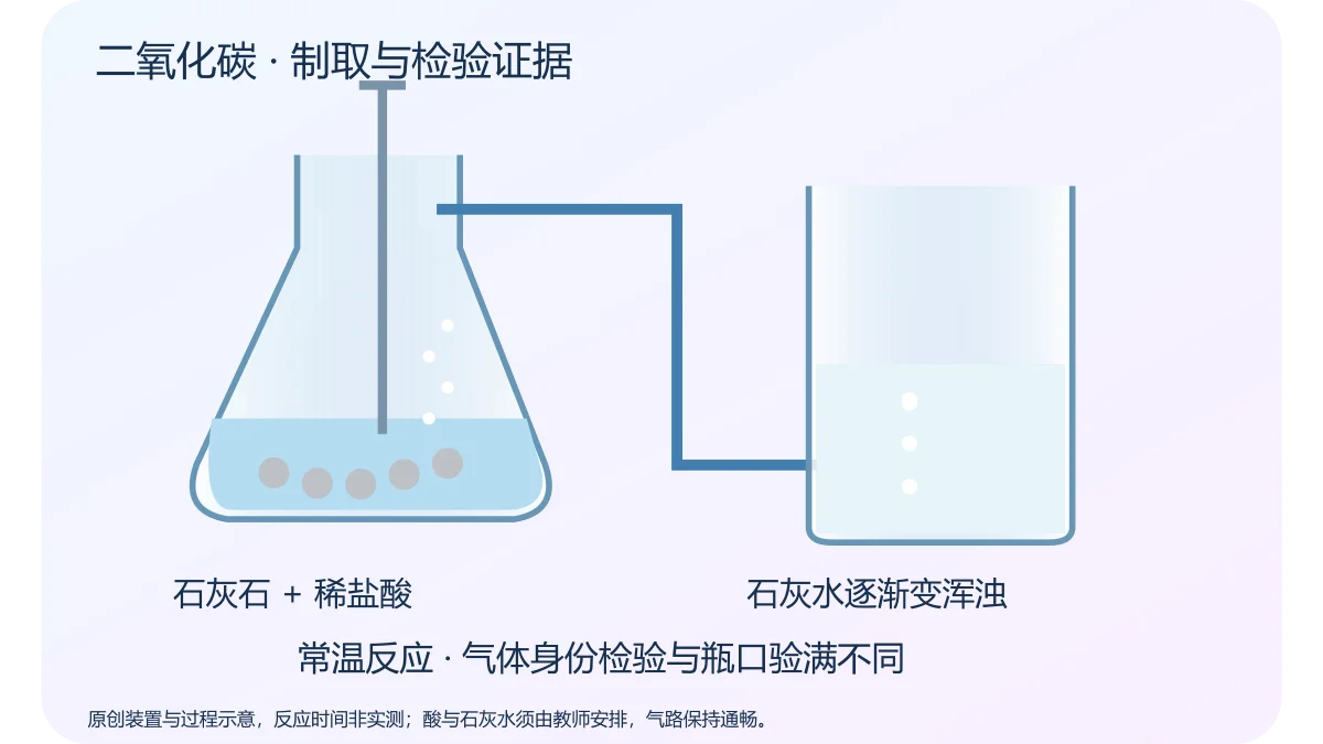 二氧化碳 · 制取与检验证据 · 原创科学示意